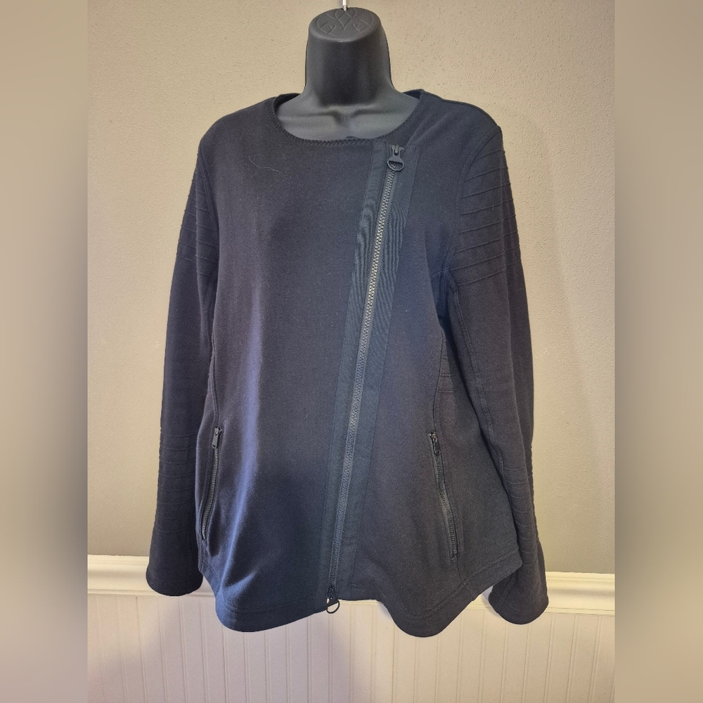 Athleta Aysmmetrical Black Jacket